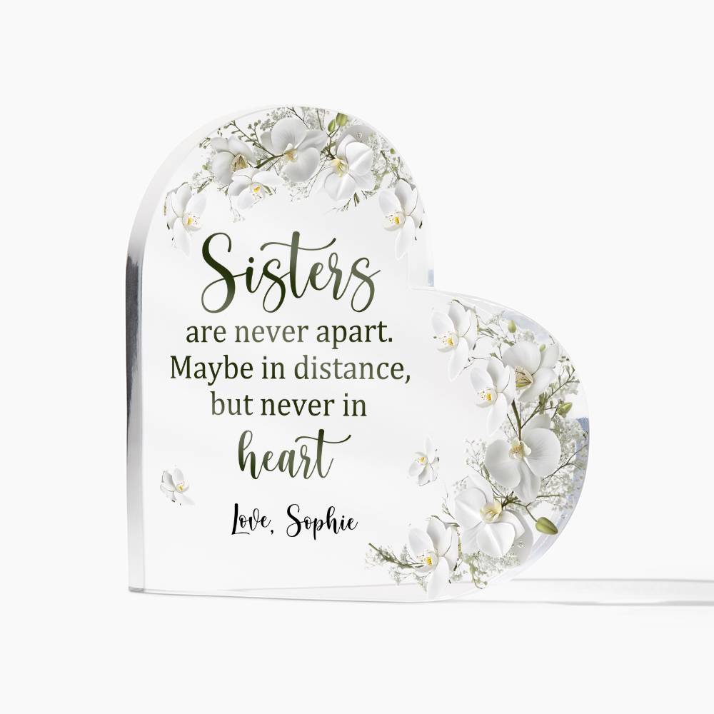 Sisters Acrylic Heart Plaque