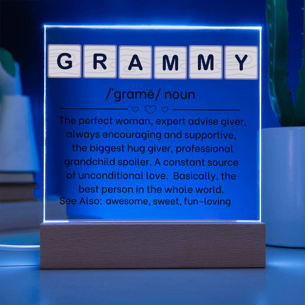 Personalized Grammy Definition Acrylic Sign with Grandkids Names