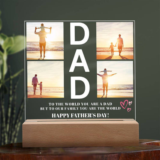 Fathers Day Gift for Dad, Custom Dad Plaque, Dad Christmas Gift from Children, Dad Photo Frame, Gift for Husband, Personalized Sign, Gift for Men-[Heartfelt Family Gift]