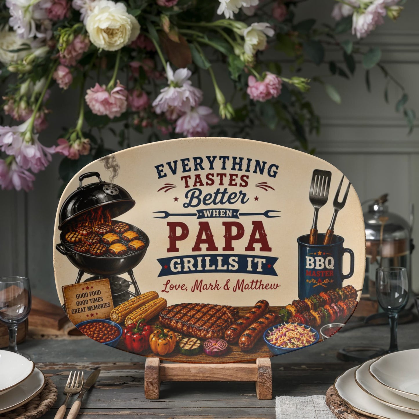 Everything Tastes Better When Dad Grills It BBQ Plate