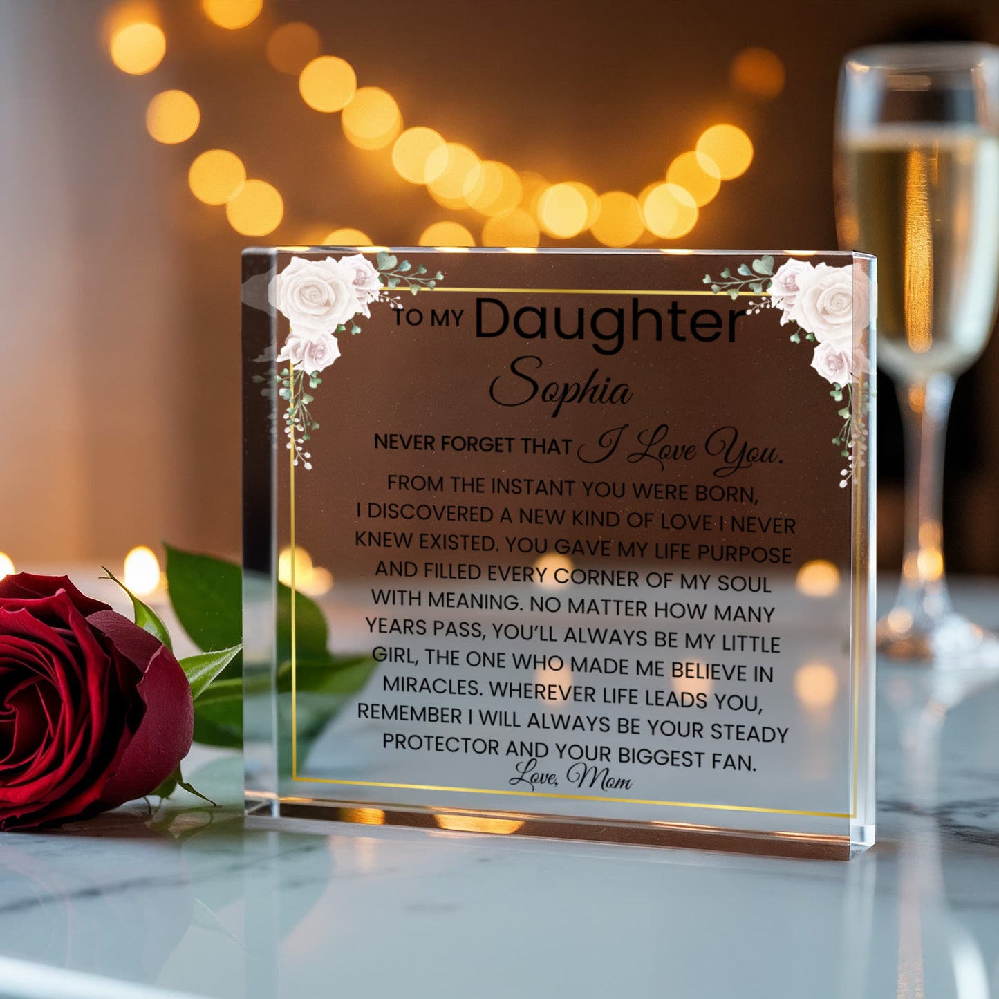 Daughter Never Forget I Love You Plaque Gift