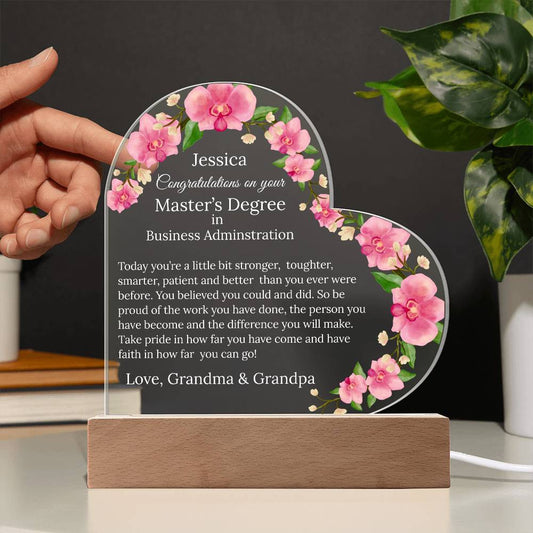 Personalized Masters Degree Graduation Plaque