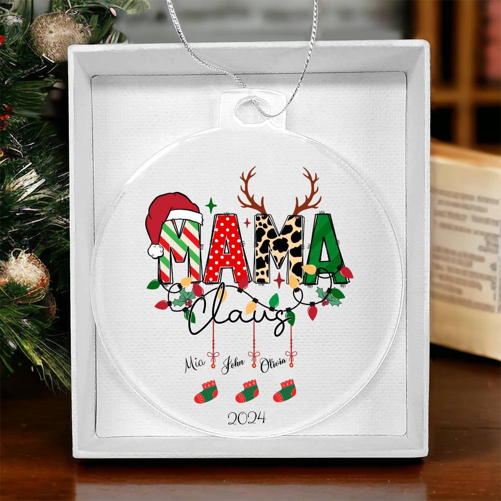 Mama Claus Acrylic Ornament for Mom-[Heartfelt Family Gift]