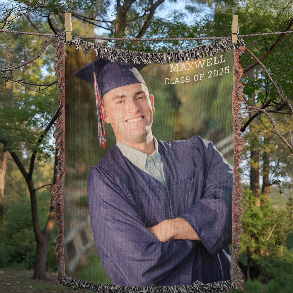 Graduation Blanket Woven Cotton Throw-[Heartfelt Family Gift]