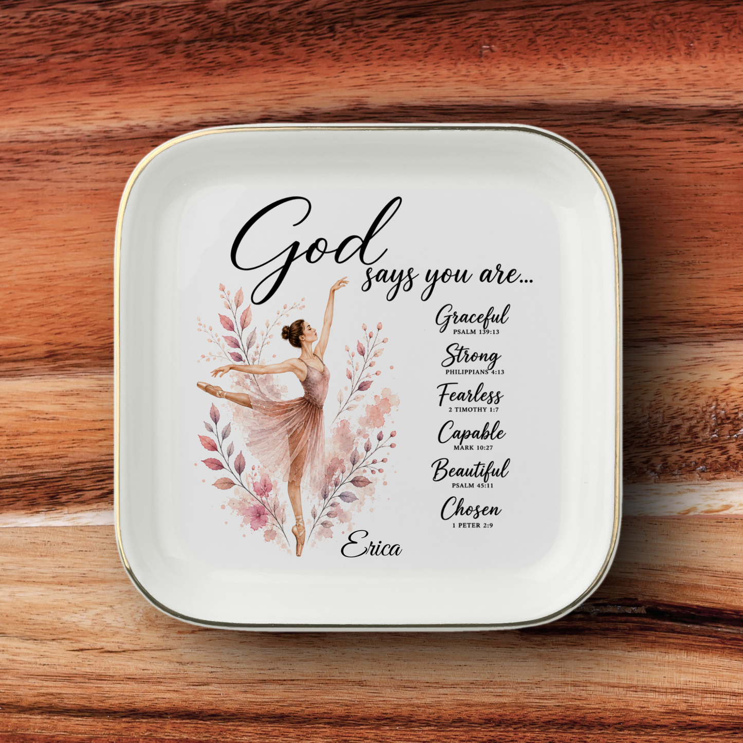 Dance Christian Jewelry Dish Trinket Tray