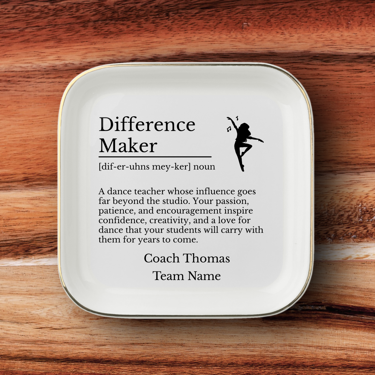 Dance Teacher Jewelry Dish Trinket Tray