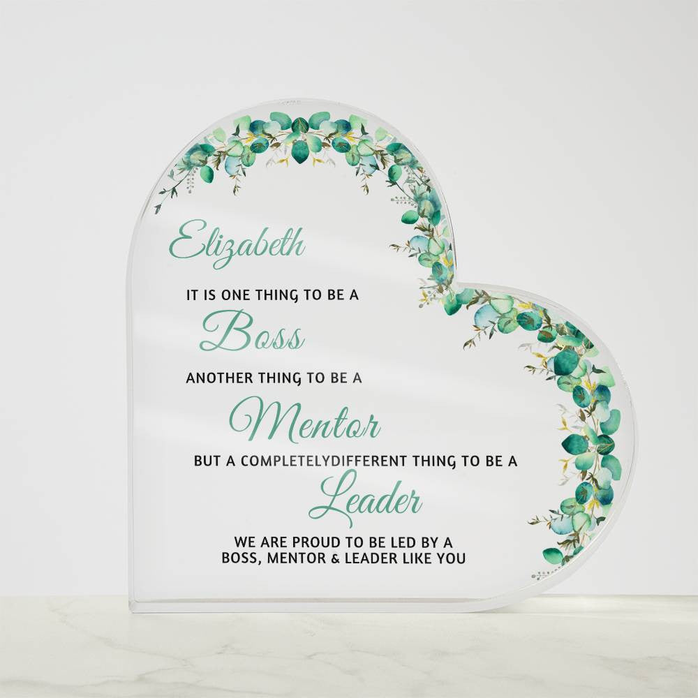 Boss Leader Mentor Acrylic Heart Plaque-[Heartfelt Family Gift]