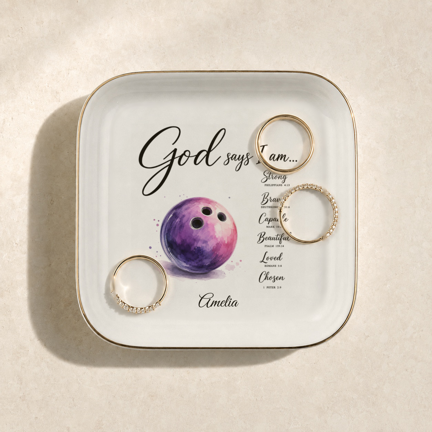 Bowling Christian Jewelry Dish