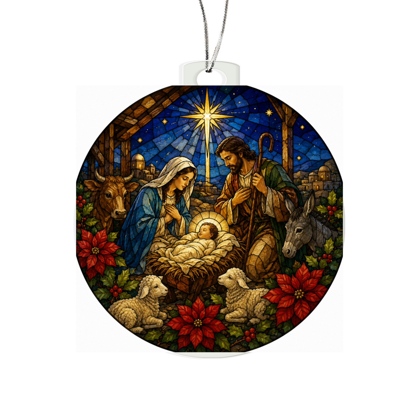 Baby Jesus Nativity Ornament, Christmas Tree Decor, Acrylic Holiday Ornament, Religious Gift, Nativity Scene Ornament