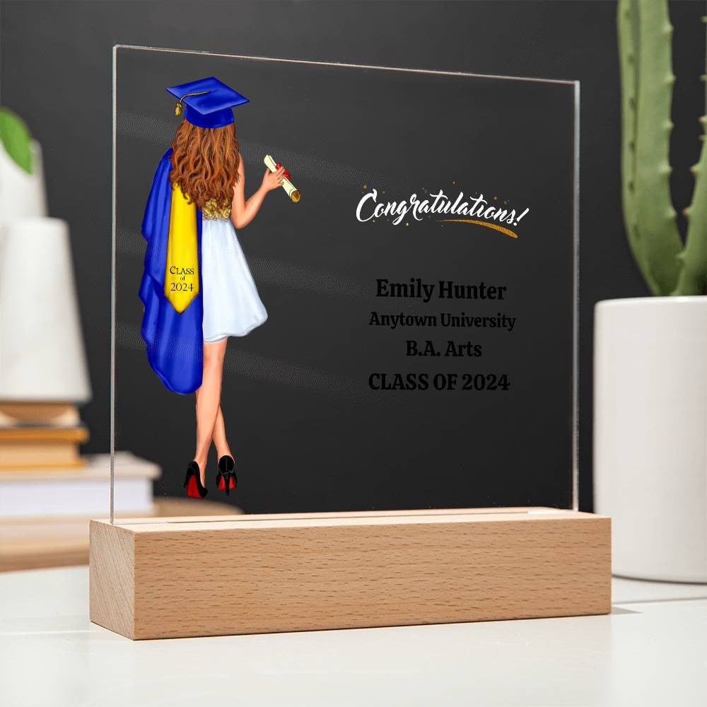 Graduation Acrylic Square Plaque-[Heartfelt Family Gift]