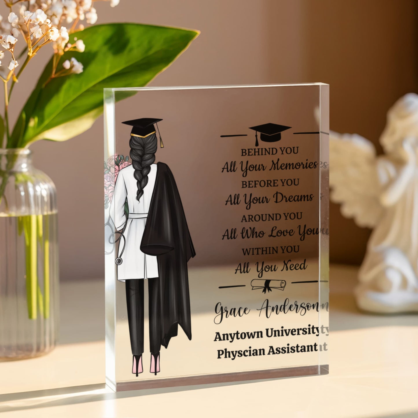 Personalized Doctor Graduation Gift Plaque, Nurse Practitioner Award, Custom Physician Assistant Keepsake