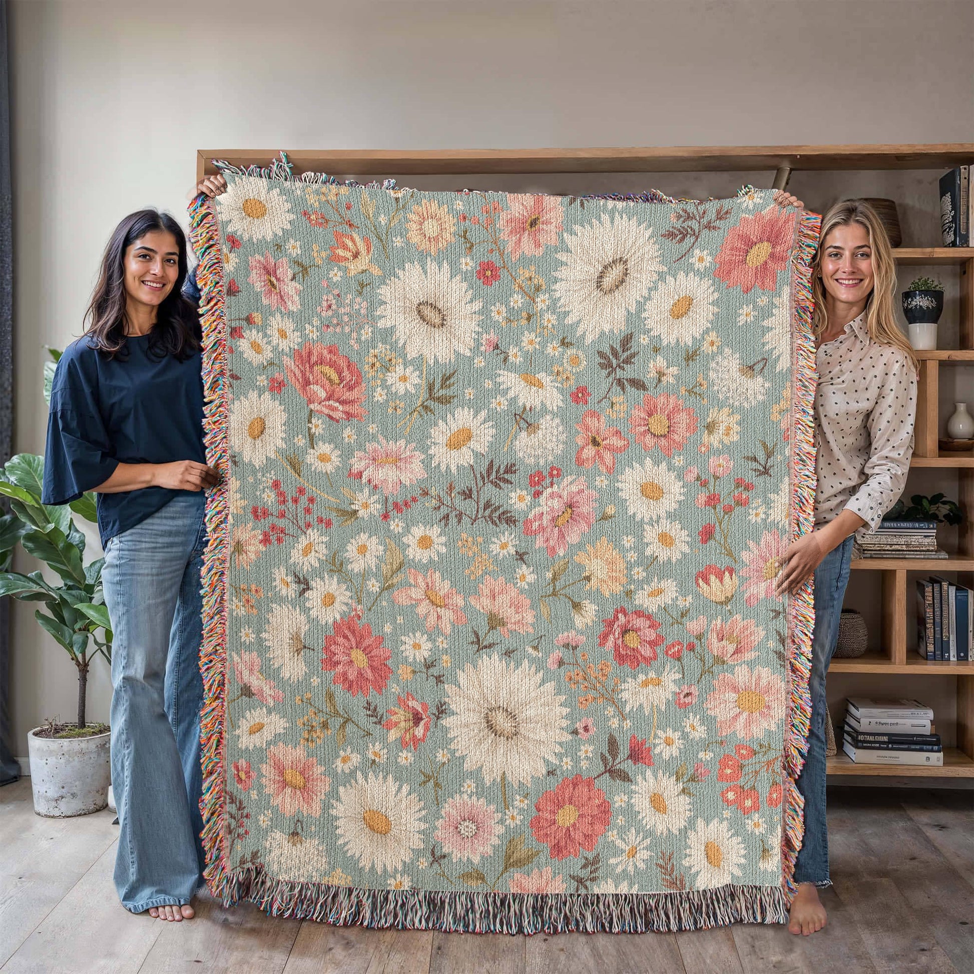Floral Woven Blanket-[Heartfelt Family Gift]