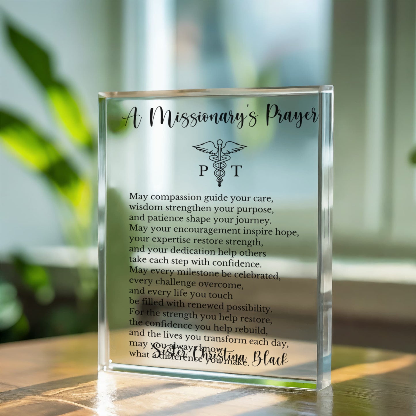 A Physical Therapists Prayer Plaque