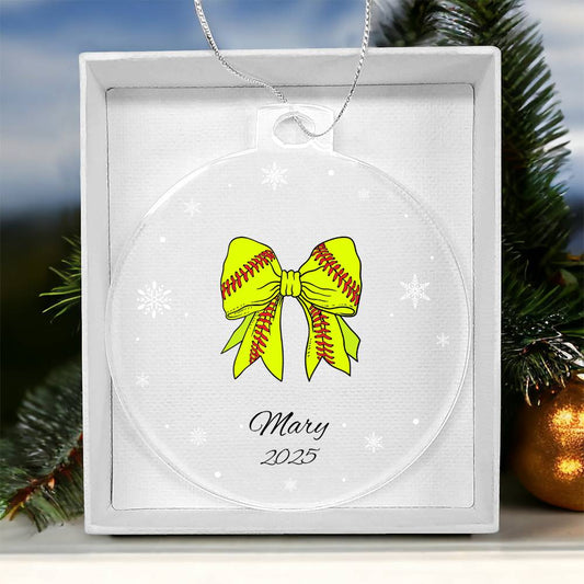 Personalized Softball Christmas Ornament