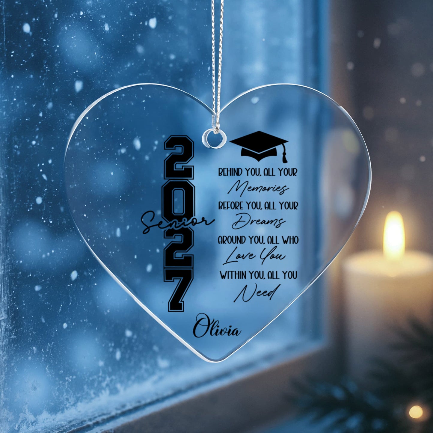 Class of 2027 Graduation Acrylic Heart Ornament