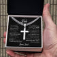Son Engraved Cross Necklace Gift-[Heartfelt Family Gift]