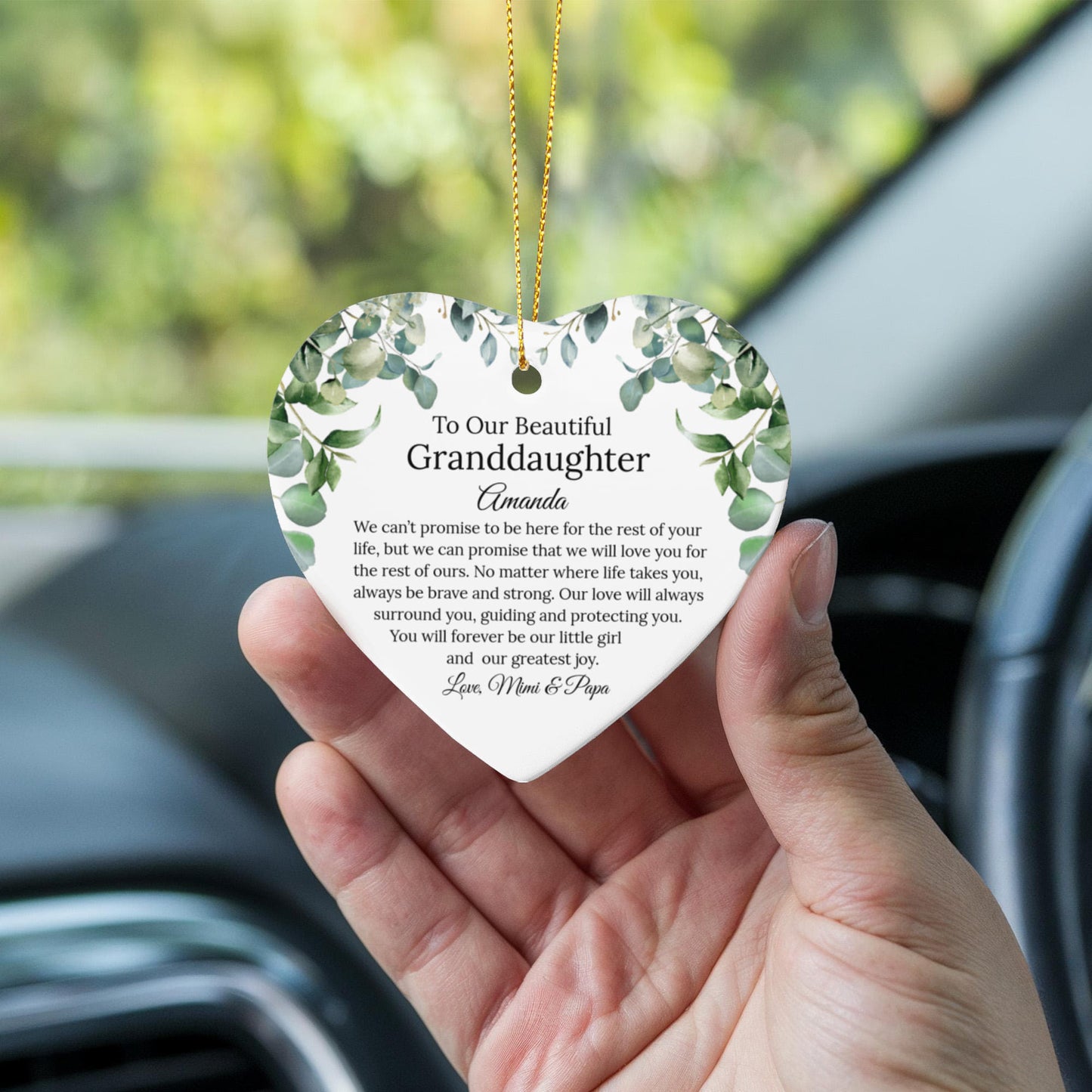 Granddaughter Ceramic Heart Ornament
