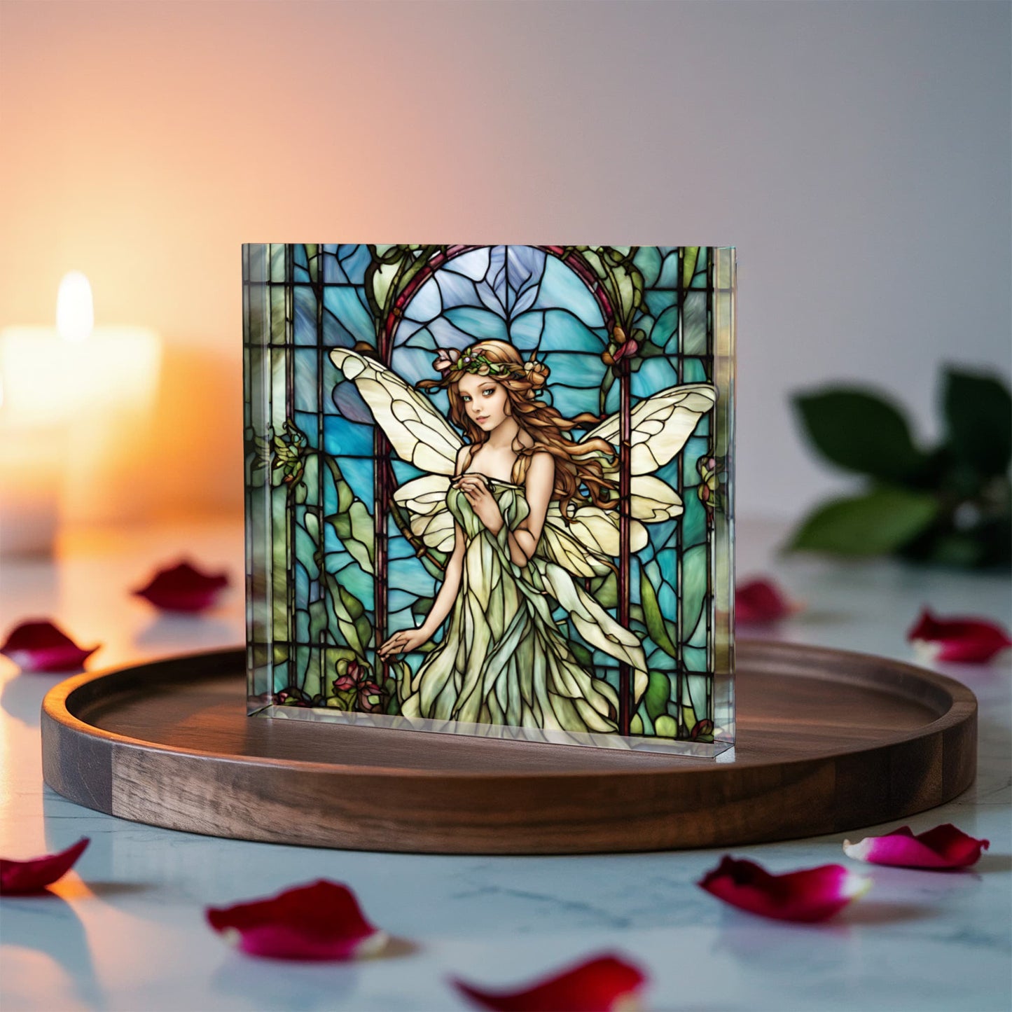 Mystical Fairy Stained Glass Acrylic Decor