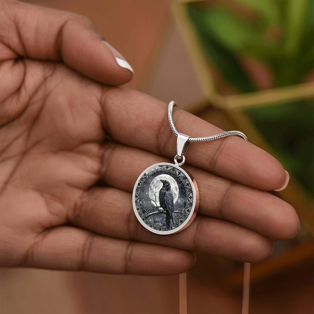 Black Crow Necklace, Personalized Engraved Jewelry, Raven Keychain, Gothic Gift, Unique Pendant, Spiritual Keepsake, Customizable