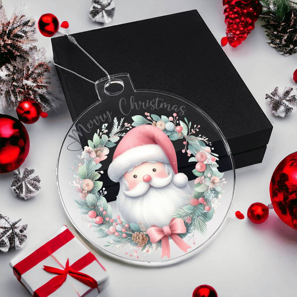Santa Merry Christmas Acrylic Christmas Ornament-[Heartfelt Family Gift]