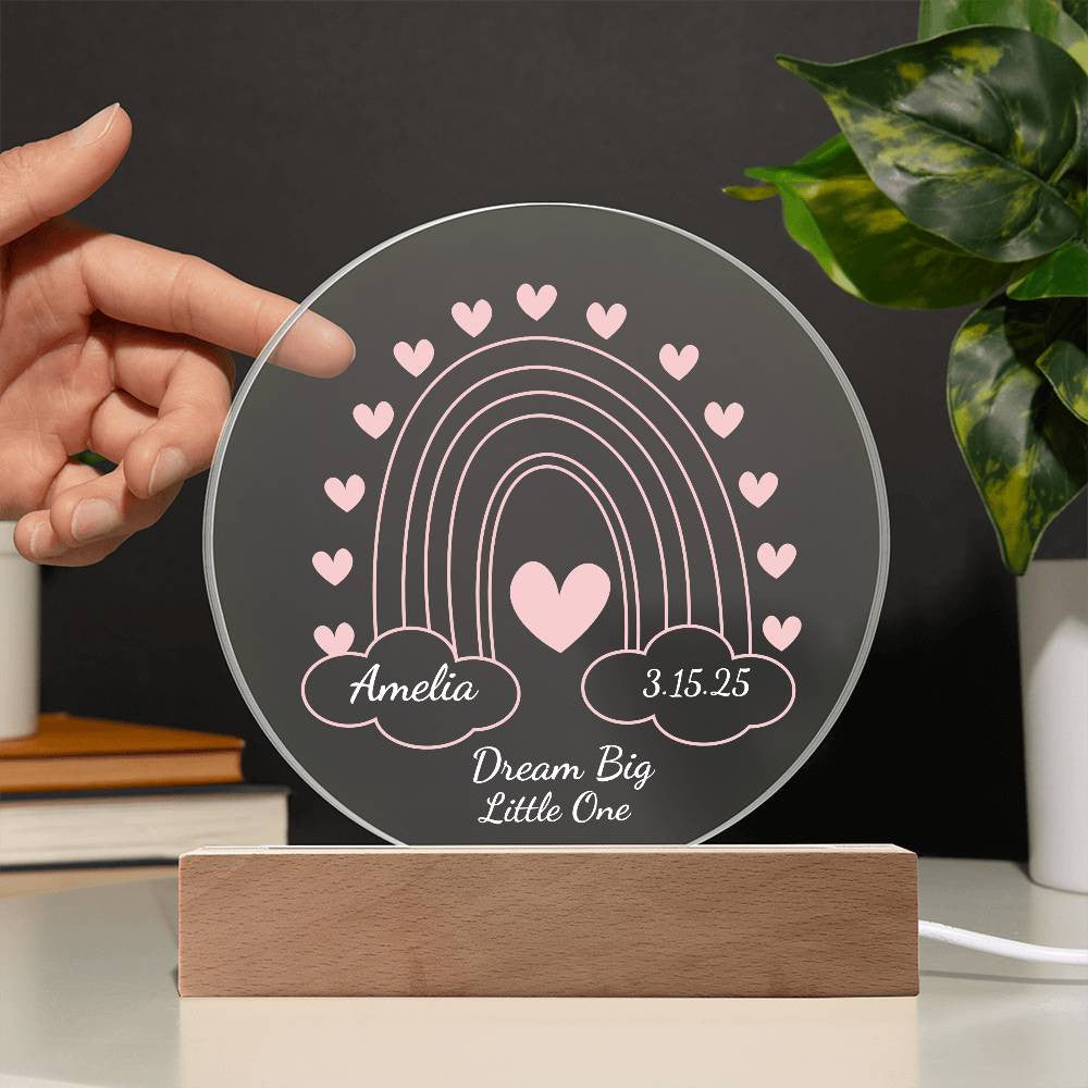 Rainbow Baby  Name Night light-[Heartfelt Family Gift]