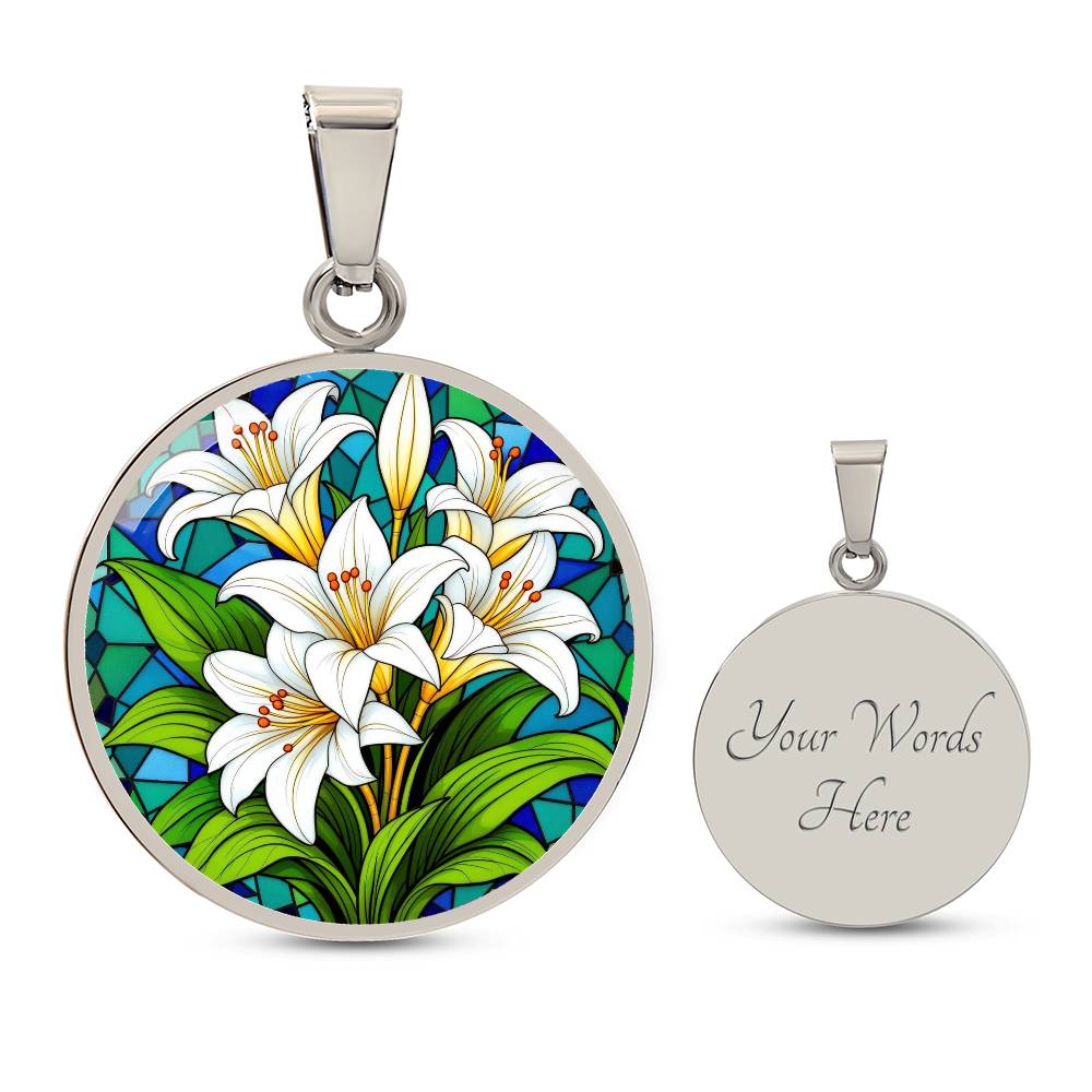Lily of The Valley Necklace with Engraving