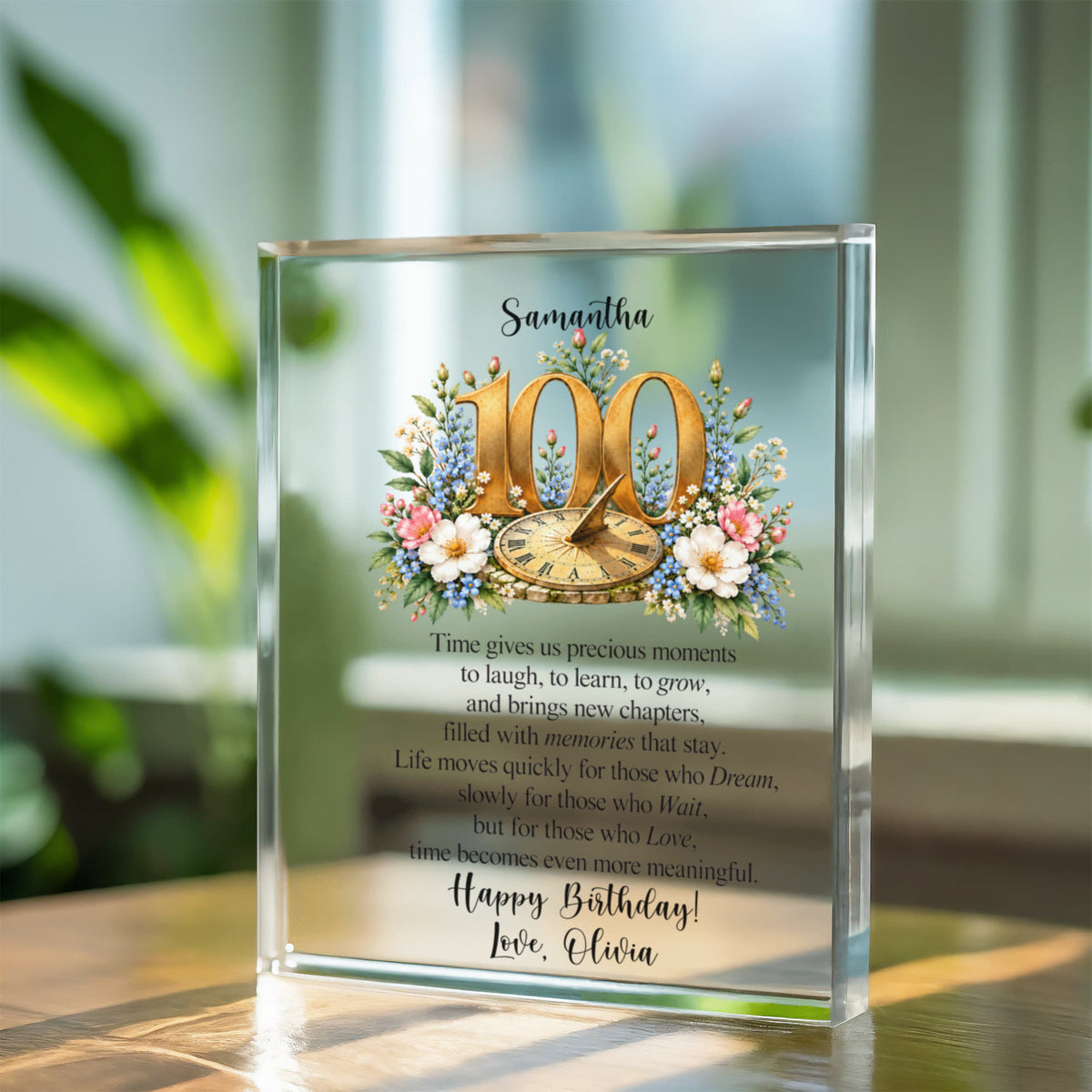100th Birthday Plaque
