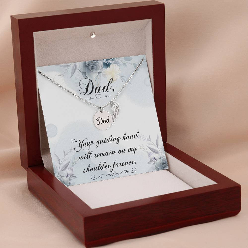 Dad Memorial Necklace Angel Wing Charm-[Heartfelt Family Gift]