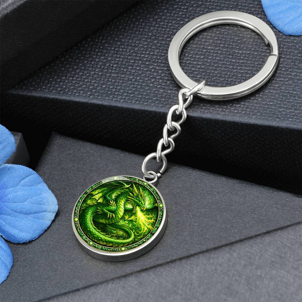 Green Dragon Personalized Engraved Necklace Bracelet or Keychain