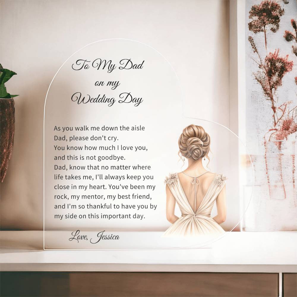 Father of The Bride Custom Wedding Plaque-[Heartfelt Family Gift]