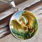 Dragon Gold Forest Engraved Necklace in Gold or Silver-[Heartfelt Family Gift]