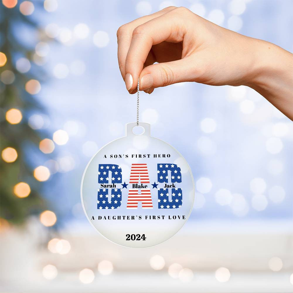 Military Dad Acrylic Ornament-[Heartfelt Family Gift]