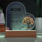 Mom Acrylic Heart Plaque Gift-[Heartfelt Family Gift]