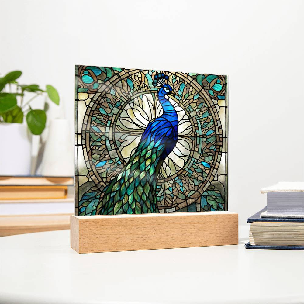 Peacock LED Acrylic Plaque-[Heartfelt Family Gift]