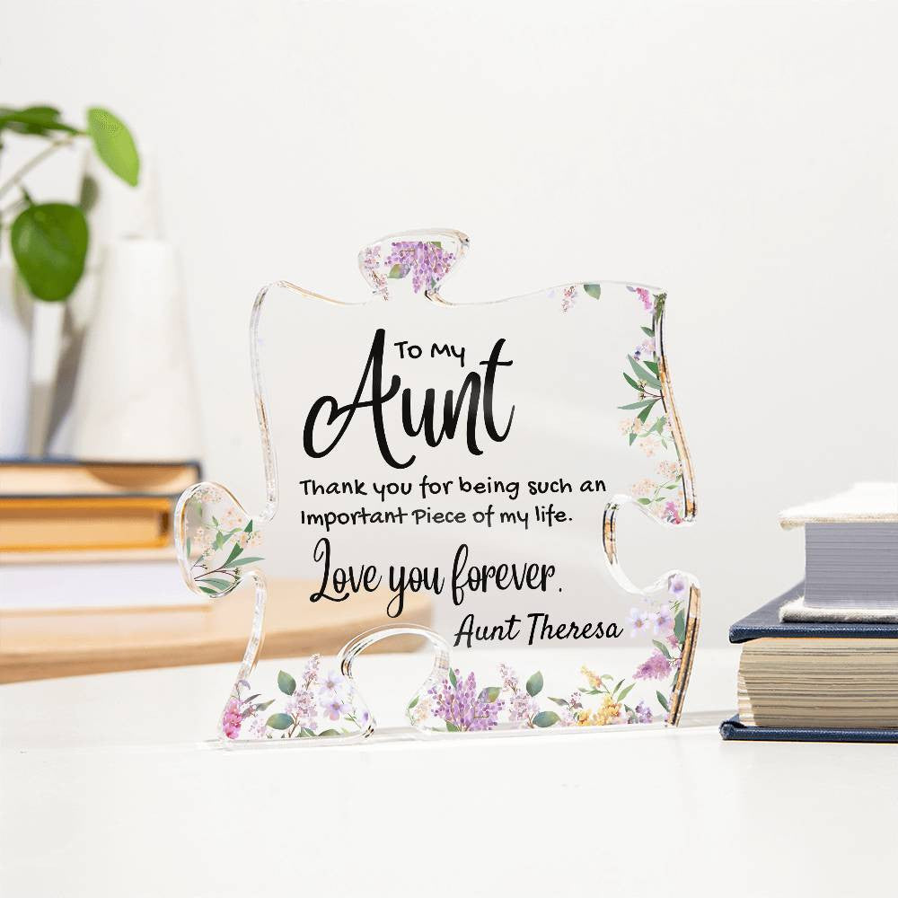 Aunt Acrylic Puzzle Plaque-[Heartfelt Family Gift]