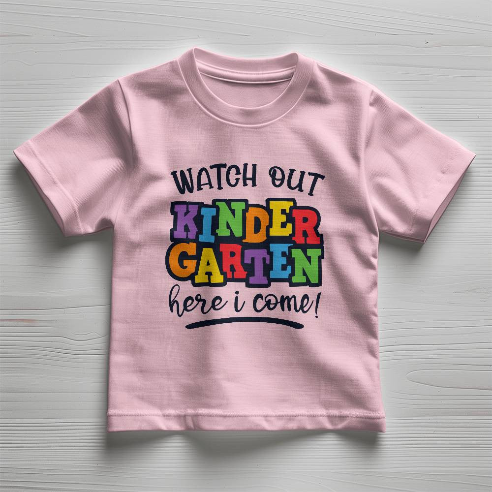 Kindergarten Here I Come Preschool Graduation T-shirt-[Heartfelt Family Gift]