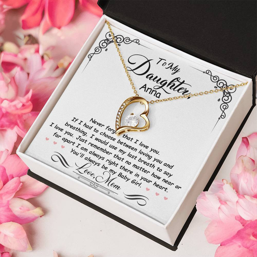 Personalized Daughter Heart Necklace Gift from Mom or Dad-[Heartfelt Family Gift]