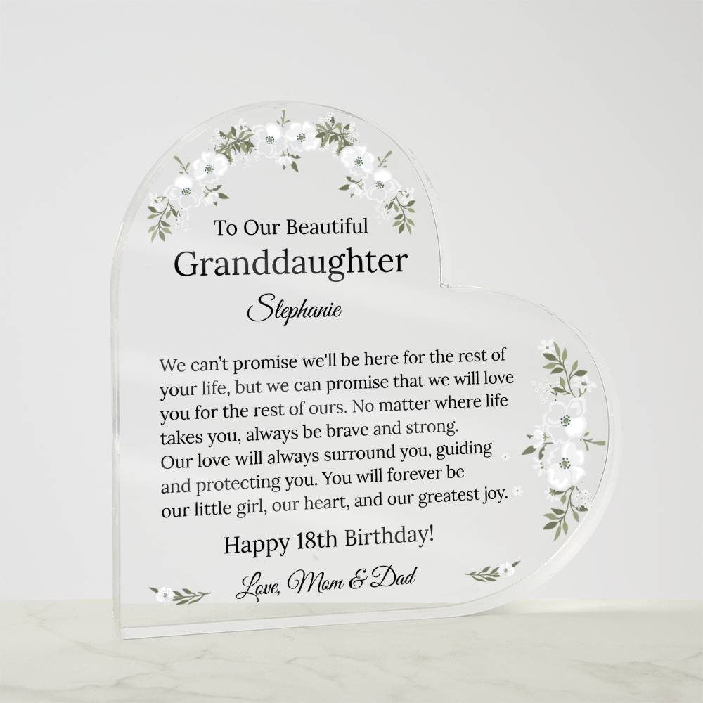 Granddaughter Acrylic Heart Gift