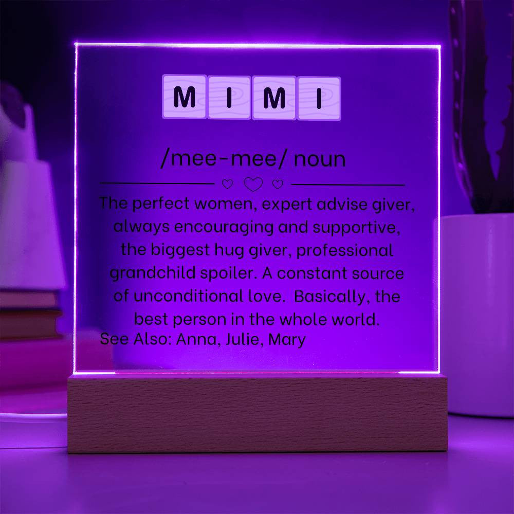 Mimi Definition Acrylic Plaque-[Heartfelt Family Gift]