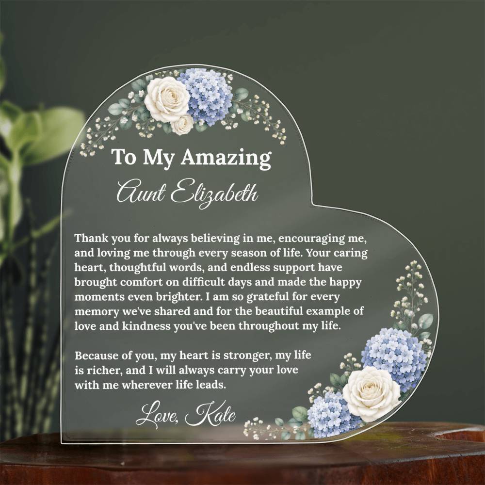 Aunt Heart Plaque Gift