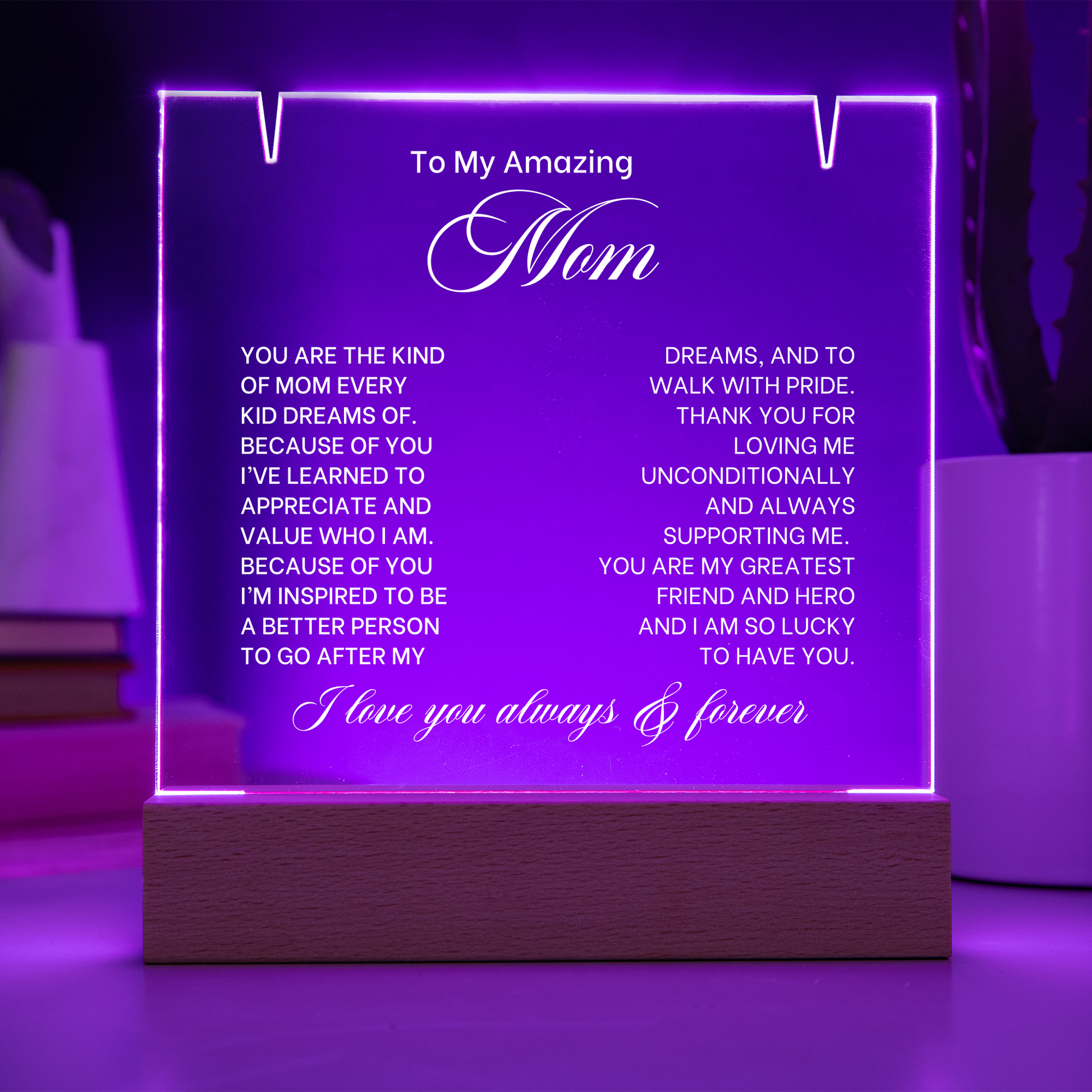 Mom Lighted Jewelry Holder with Necklace Gift Set-[Heartfelt Family Gift]