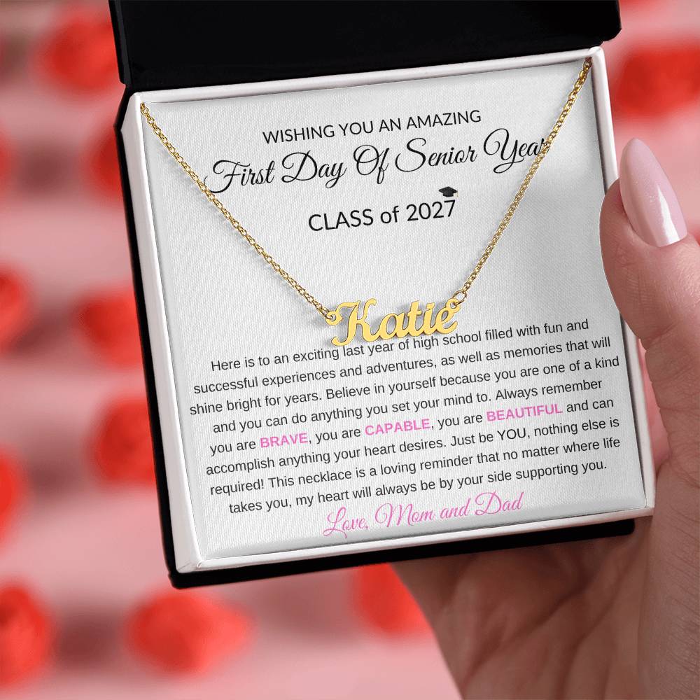 1st Day of Senior Year Class of 2027 Necklace Gift