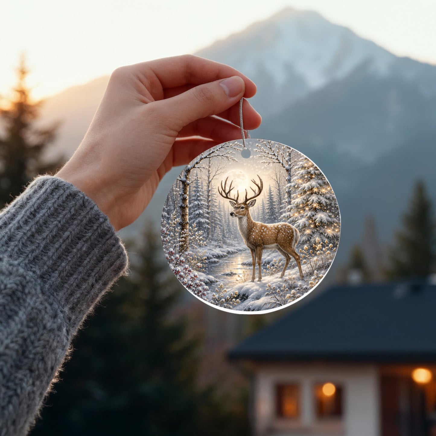Deer Family Christmas Ornament