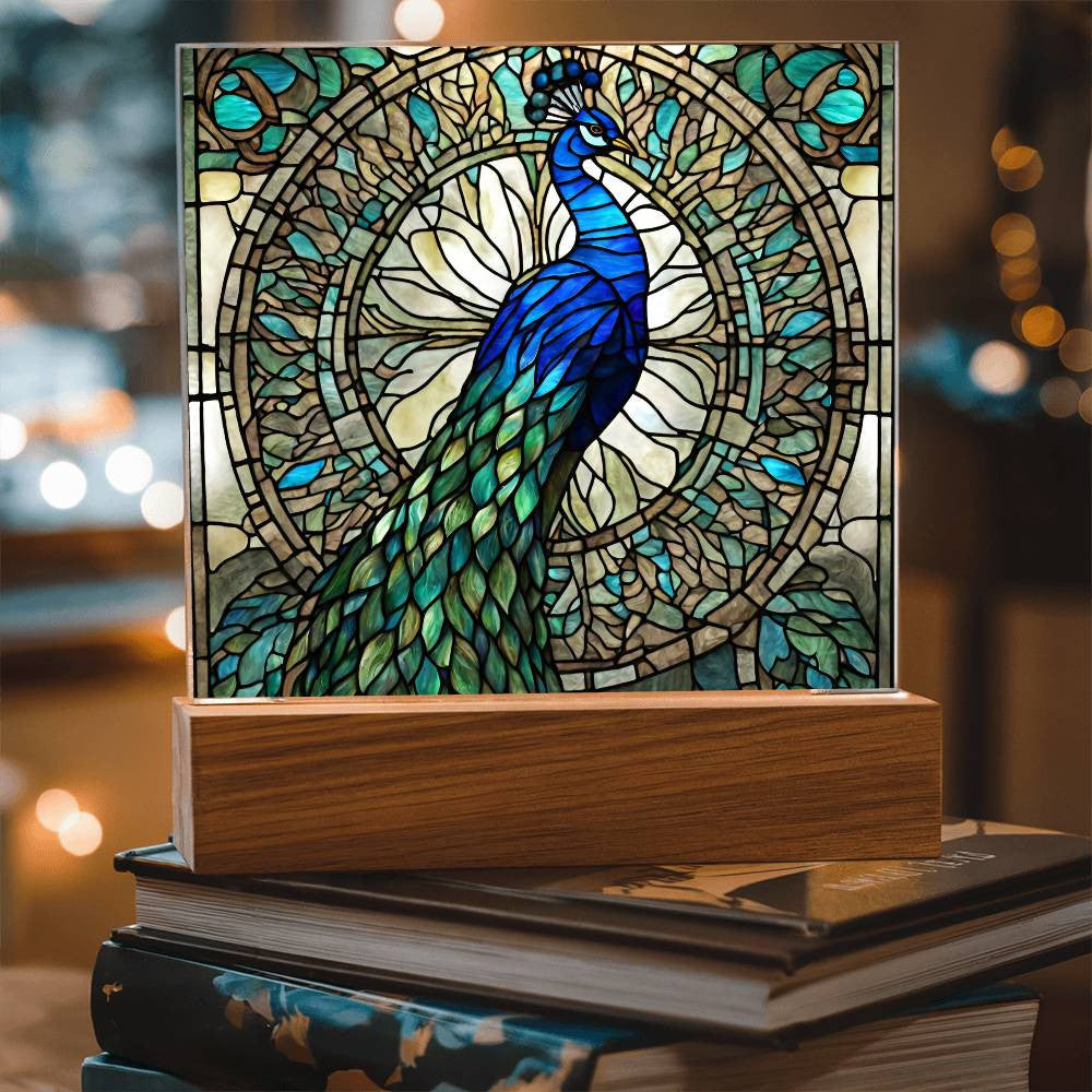 Peacock LED Acrylic Plaque-[Heartfelt Family Gift]