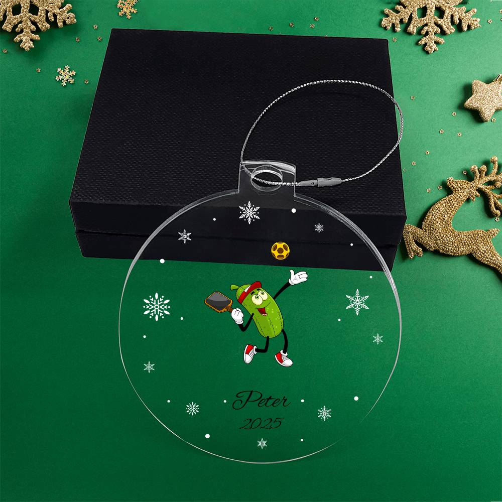 Pickleball Player Christmas Ornament