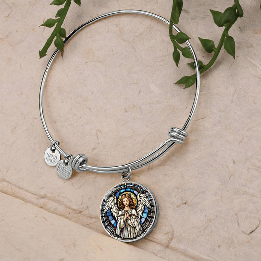 Guardian Angel Bangle Bracelet-[Heartfelt Family Gift]