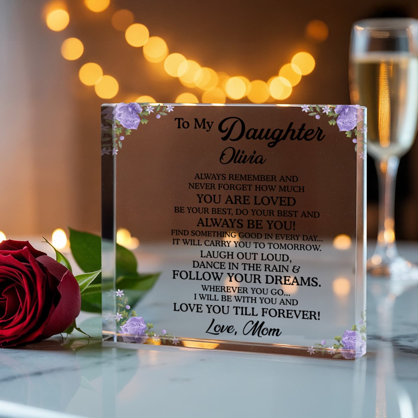 Personalized To My Daughter Acrylic Block