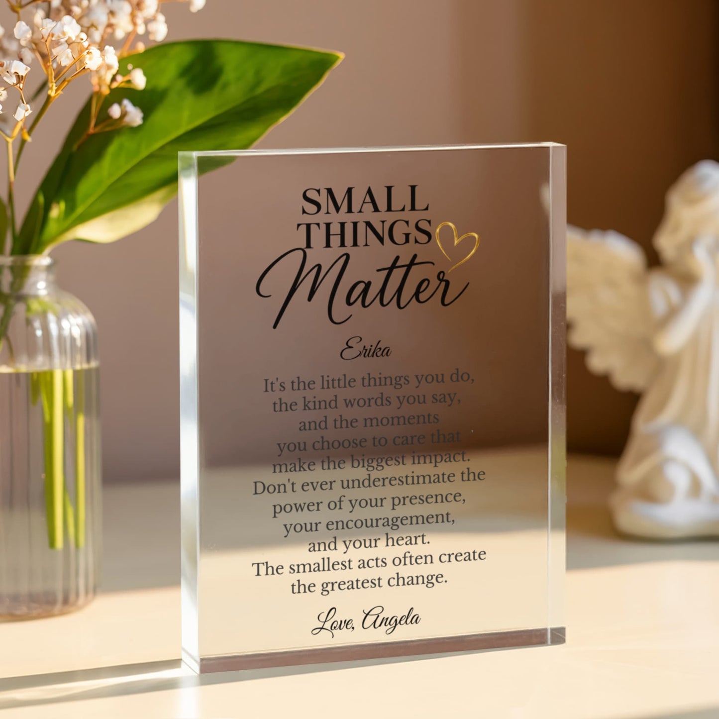 Small Things Matter Thank You Appreciation plaque