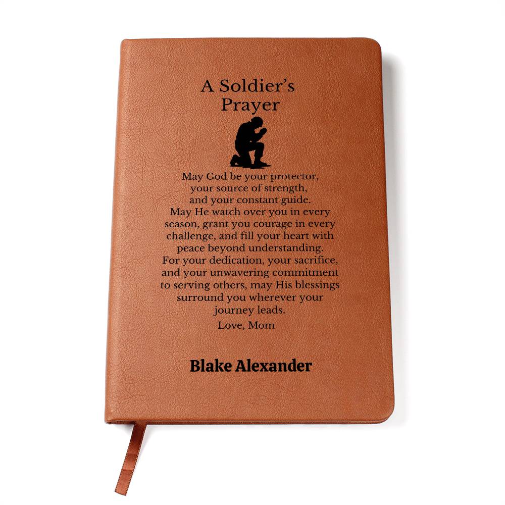 Soldier's Prayer Journal, Personalized Deployment Gift, Military Prayer Notebook