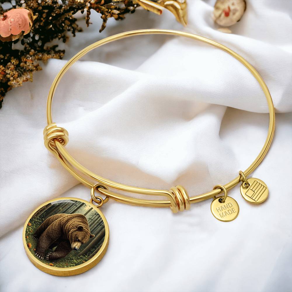 Personalized Brown Bear Pendant Necklace